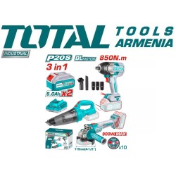 Combo set cordless wrench, vacuum cleaner, Angle Grinder