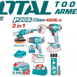 Combo set cordless wrench, polisher, technical hair