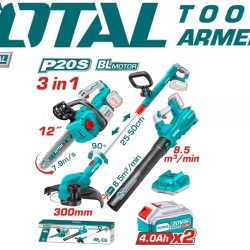 Cordless 3 pcs combo kit chain saw, grass trimmer, blower