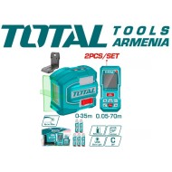 Laser level and distance measuring kit