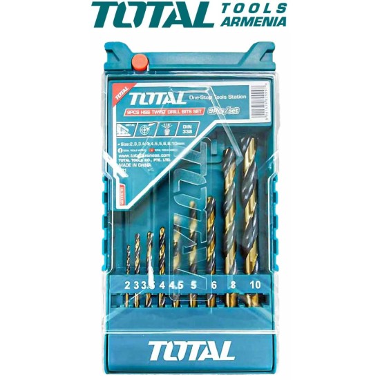 HSS twist drill bit set 9pcs