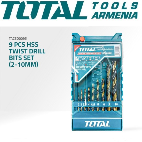 HSS twist drill bit set 9pcs