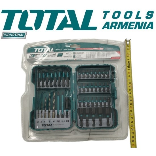 Impact screwdriver and HSS drill bits set 45 pcs