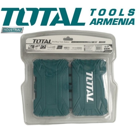 Impact screwdriver and HSS drill bits set 45 pcs