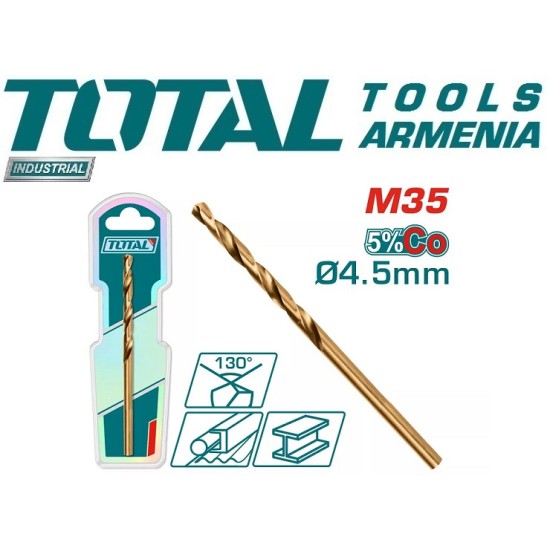 Cobalt drill HSS CO-M35 4.5mm Cobalt drill HSS CO-M35 4.5mm