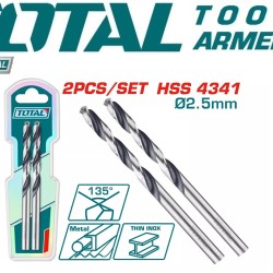 Metal drill bit set 2 pcs 2.5mm