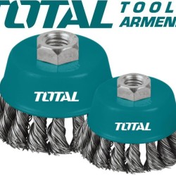 Wire brush with braided cup 100mm