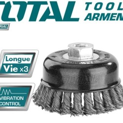 Wire brush with braided cup 100mm