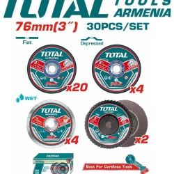 Cutting and grinding disc set