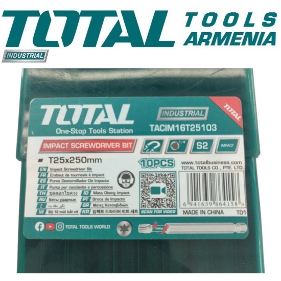 T25 impact screwdriver 250mm bits set 10pcs