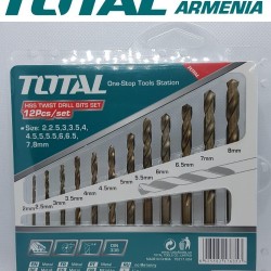 HSS twist drill bit set 12pcs