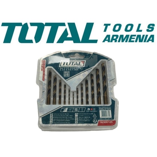 HSS twist drill bit set 12pcs