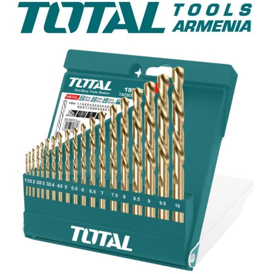 HSS twist drill bit set 19pcs