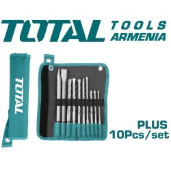 Set of hammer drill bits and chisels 10pcs