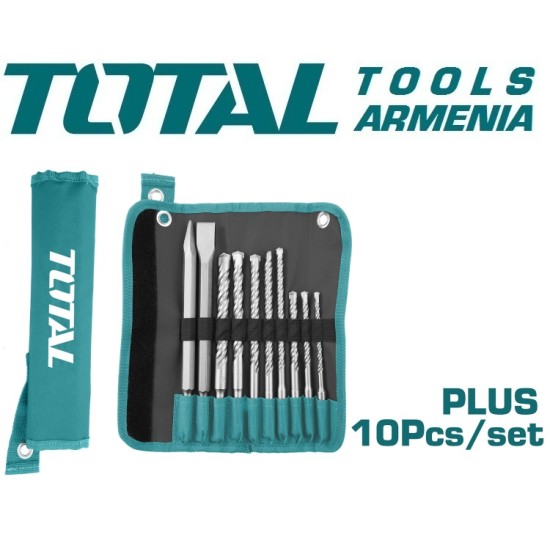 Set of hammer drill bits and chisels 10pcs Set of hammer drill bits and chisels 10pcs