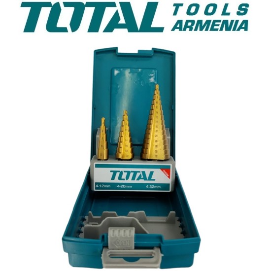 Step drill bit set 3 pcs