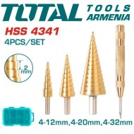 Step drill bit set 4 pcs