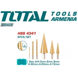 Step drill bit set 3 pcs
