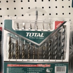 Set of drill bits for metal and concrete with screwdriver bits 16pcs