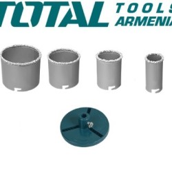 Carbide gritted hole saw set 6pcs