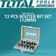 Router Bit Set - 12 mm 12pcs