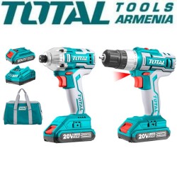 Screwdriver and Wrench kit 20V with 2 batteries