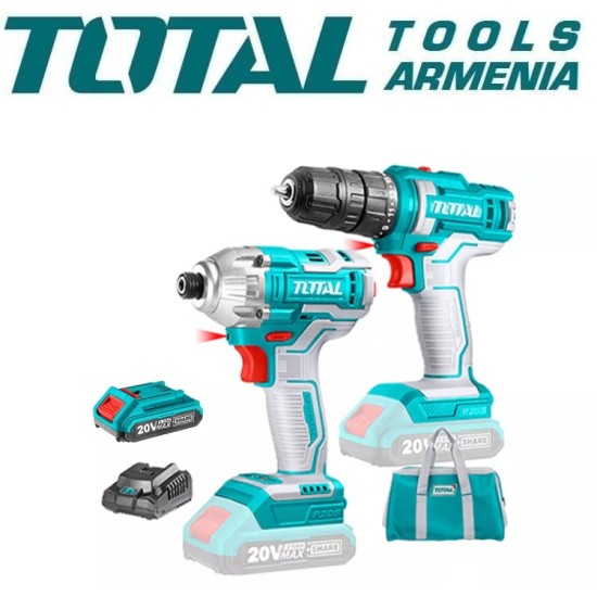 Screwdriver and Wrench kit 20V with 2 batteries