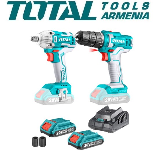 Combined drill and screwdriver set with 20 V battery Combined drill and screwdriver set with 20 V battery