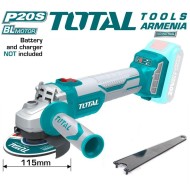 Cordless angle grinder/20 V/2A-4A /115mm/Brushless Motor/INDUSTRIAL
