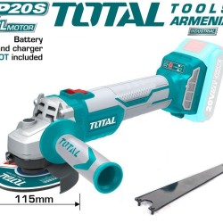 Cordless angle grinder/20 V/2A-4A /115mm/Brushless Motor/INDUSTRIAL