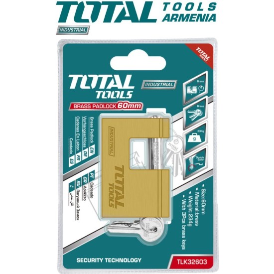 Heavy duty brass block padlock 60mm Heavy duty brass block padlock 60mm