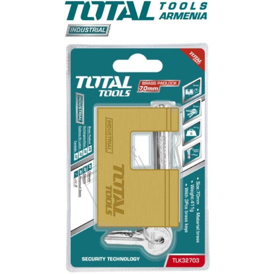 Heavy duty brass block padlock 70mm Heavy duty brass block padlock 70mm