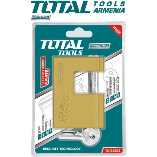 Heavy duty brass block padlock 80mm