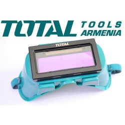 Auto darkening welding glasses