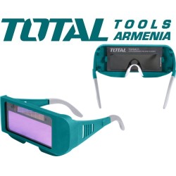 Auto darkening welding glasses