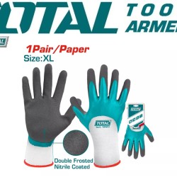 Nitrile frosted coated gloves XL