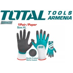 Nitrile frosted coated gloves XL
