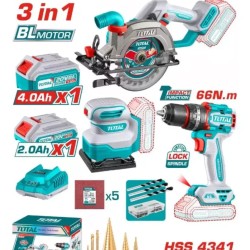 Combo set cordless wrench, polisher, technical hair