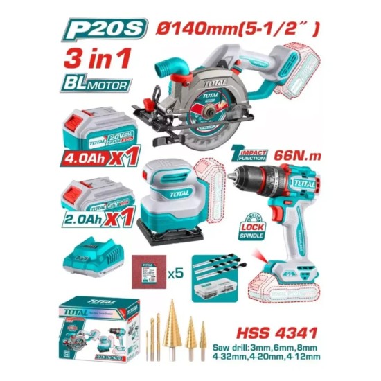 Combo set cordless wrench, polisher, technical hair Combo set cordless wrench, polisher, technical hair
