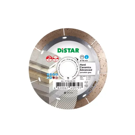 Diamond disc for ceramics Distar Hard Ceramics Advanced 115x 22.23 x10x1.6 Diamond disc for ceramics Distar Hard Ceramics Advanced 115x 22.23 x10x1.6