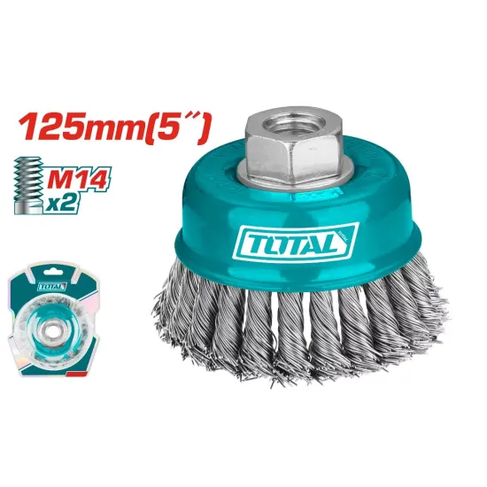 Wire brush with braided cup 125mm Wire brush with braided cup 125mm