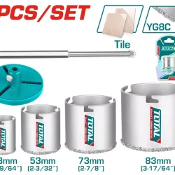 Carbide gritted hole saw set 6pcs