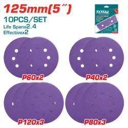 Sanding sheet set 125mm