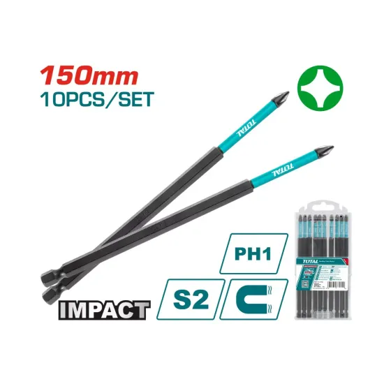 PH1 impact screwdriver 150mm bits set 10pcs PH1 impact screwdriver 150mm bits set 10pcs
