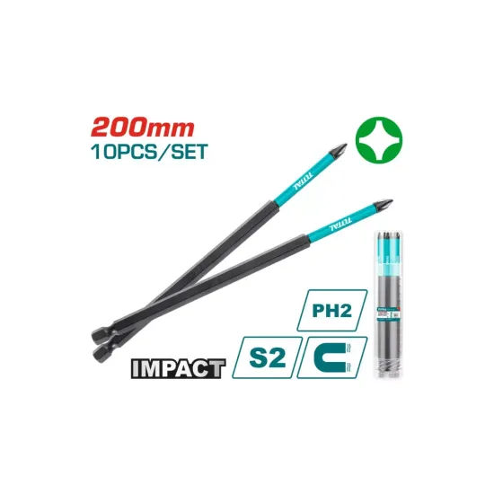 PH2 impact screwdriver 200mm bits set 10pcs PH2 impact screwdriver 200mm bits set 10pcs