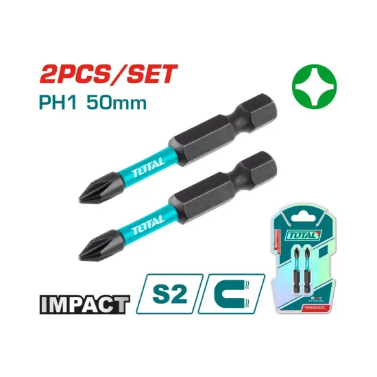 Impact screwdriver bits set 2pcs 50mm Impact screwdriver bits set 2pcs 50mm