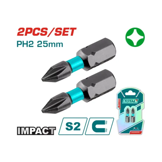 PH2 impact screwdriver bits set 2pcs 25mm PH2 impact screwdriver bits set 2pcs 25mm