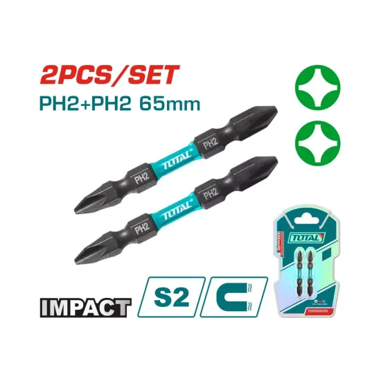 Impact bits double-sided 2 pcs PH2 Impact bits double-sided 2 pcs PH2