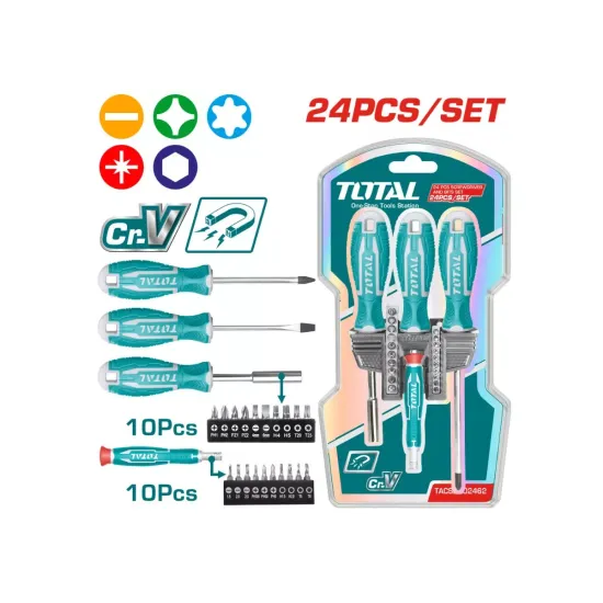 Screwdriver set with bits 24 pcs. Screwdriver set with bits 24 pcs.