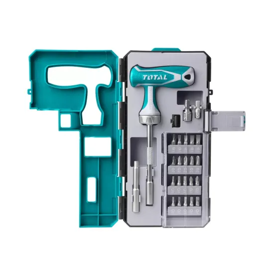 T-shaped reversible screwdriver with 25pcs T-shaped reversible screwdriver with 25pcs